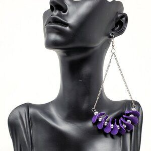 Purple Chain Drop Earrings